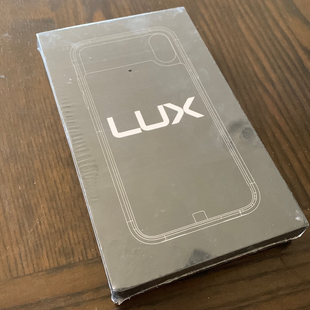 NIB Lux mobile iPhone X battery case. Color is black.